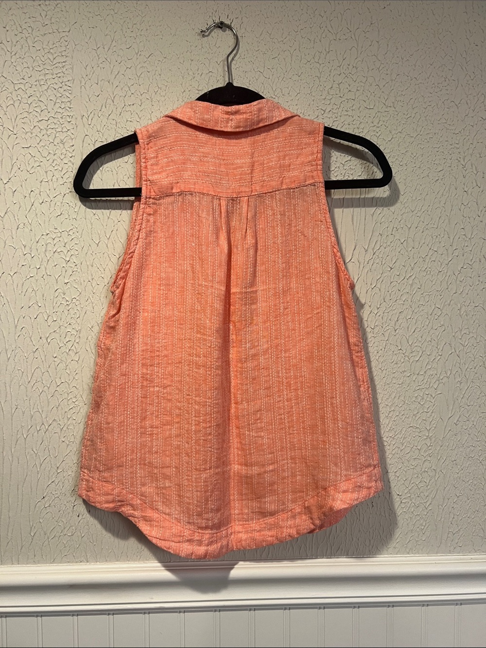Maeve by Anthropologie Coral linen blend Sleeveless button up top size 4 - Picture 8 of 10